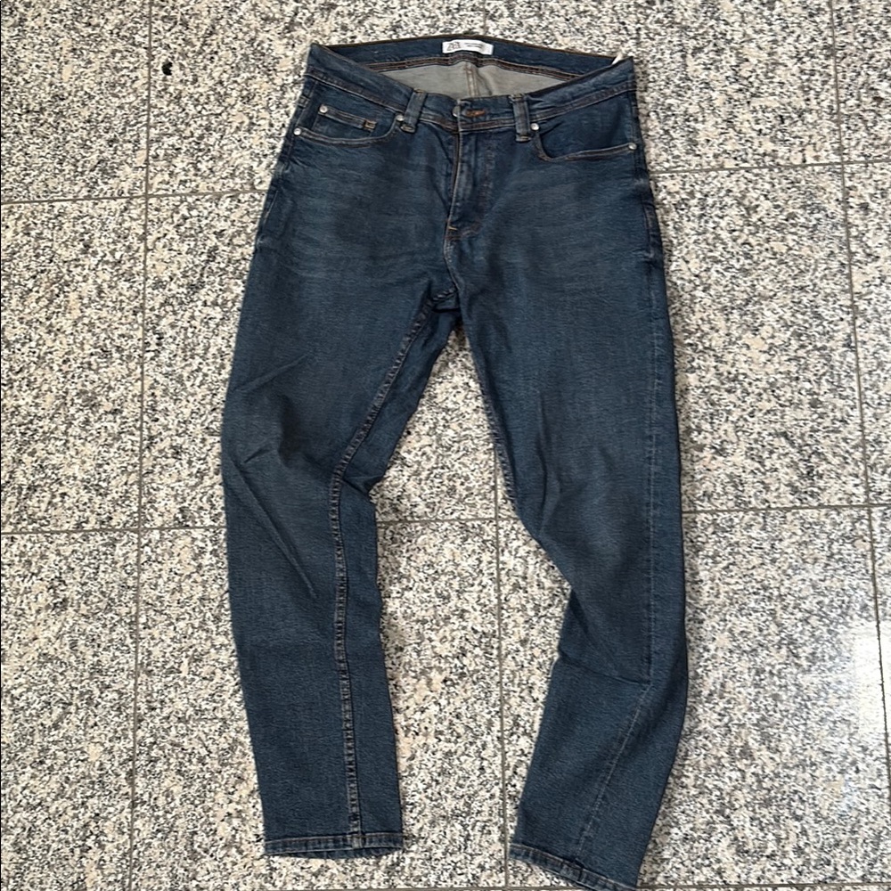Zara Men's Dark Blue Slim Jeans